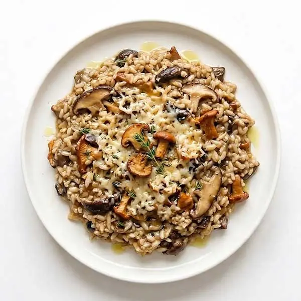 Wild Mushroom Risotto With Truffle Oil & Parmesan
